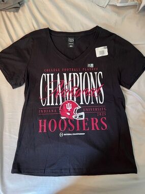 Indiana Hoosiers 2025 National Champions V-Neck Tee